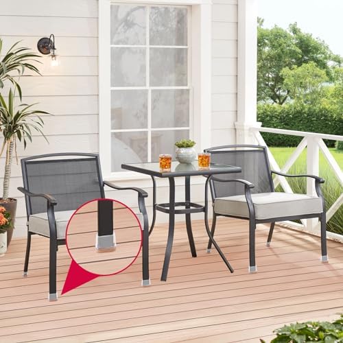 8PCS Small Rectangular Chair Leg Floor Protectors with Felt Pads, Clear - Image 2