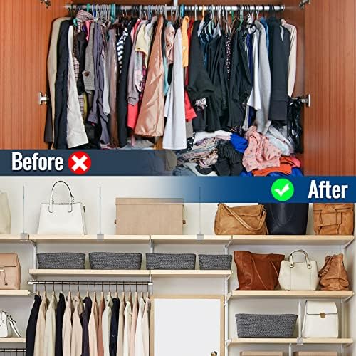 BAUMFEUER 10 Pack Clear Acrylic Shelf Dividers for Closet Shelf Organizer of Bedroom Kitchen Office Bathroom Organizer for Clothes Books Hats and Handbags - Image 5