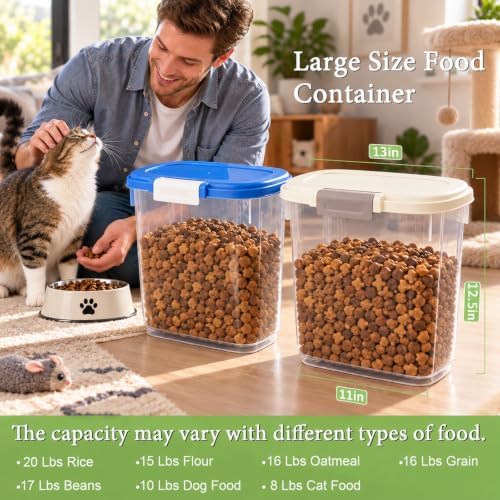 Airtight Dog Cat Pet Food Storage Container 10 Lbs, Slim Tall Dry Food Bin - Image 5