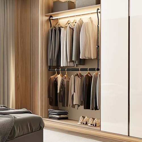 Mavivegue 2 Pack Adjustable Closet Rods for Hanging Clothes - Image 5