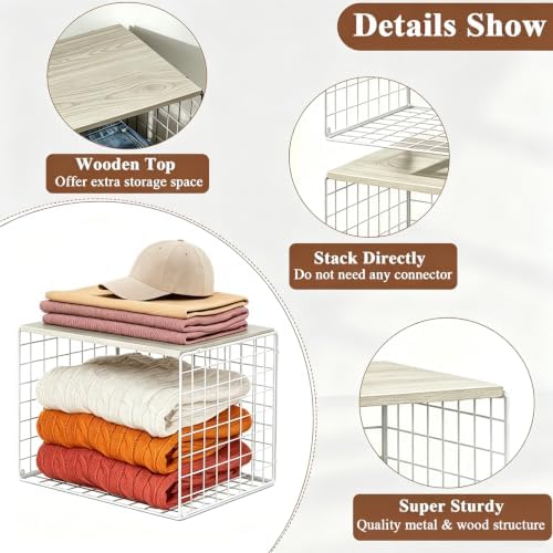 4 Widened & Heightened Closet Organizers And Storage Shelves With Top Board - Image 6