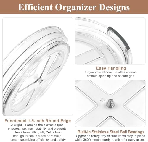 INCOSTAR 4 Pack Lazy Susan, 9 Inch Clear Turntable for Kitchen Cabinet - Image 5