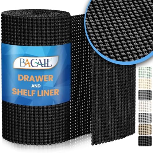 BAGAIL Drawer and Shelf Liner, Non Slip Cabinet Liner, 20" x30', Black by BAGAILBASICS