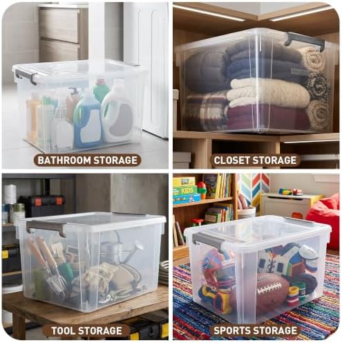 Citylife 2-Pack 58.1 QT Clear Plastic Storage Bins with Latching Lids - Image 5