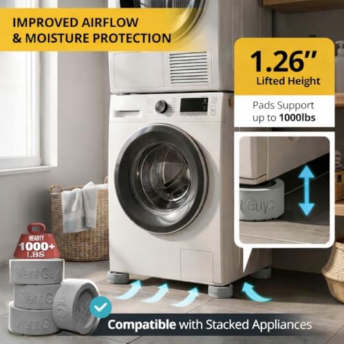 Heavy Duty Anti Vibration Pads for Washing Machine, Grey 4 Pack Washer Feet - Image 5