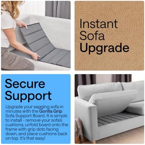 GORILLA GRIP Couch Cushion Support Board for Sagging Sofas, 21.5x78 Gray - Image 3