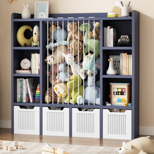 Toy Storage Organizer with Stuffed Animal Storage, Blue by LEFURTURE