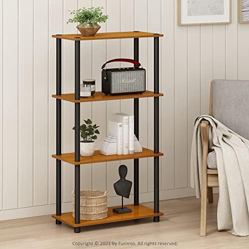 Furinno Turn-N-Tube Toolless 4-Tier Storage Shelves, Light Cherry - Image 2
