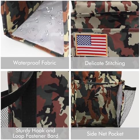 Surblue Bedside Caddy Hanging Organizer Storage Bag Pocket for Bunk, Hospital, College Dorm Rooms, Baby Bed Rails, Camp - 8 Pockets (Large, Jungle) - Image 4