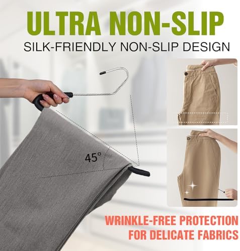 Foam Padded Non Slip Women Men Slacks Trouser Pants Hangers Black Long 20 - Image 5