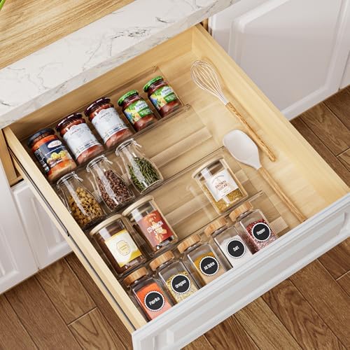 Spice Drawer Organizer Insert, 13"-26" Seasoning Organization, 4 Pcs by Brippo