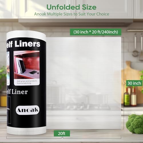 Anoak Cabinet Liner, Non Adhesive, Washable 30 Inch x 20 FT(240 Inch) Waterproof Durable Non-Slip Shelf Liner for Kitchen, Drawer, Refrigerator - Image 6