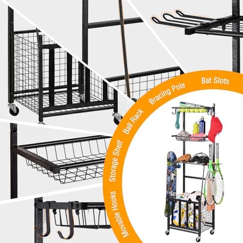 PLKOW Sports Equipment Storage for Garage, Ball Storage Organizer - Image 4