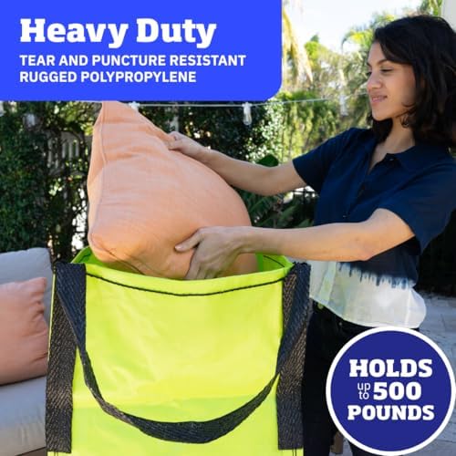 DURASACK Heavy Duty Storage Tote Bag 22-Gallon, Lime Green, Pack of 4 - Image 4