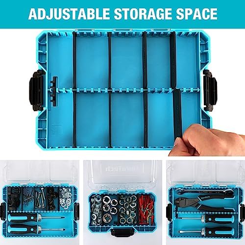 DuraTech 3-Piece Small Parts Tool Box Organizer with 14 Dividers - Image 5