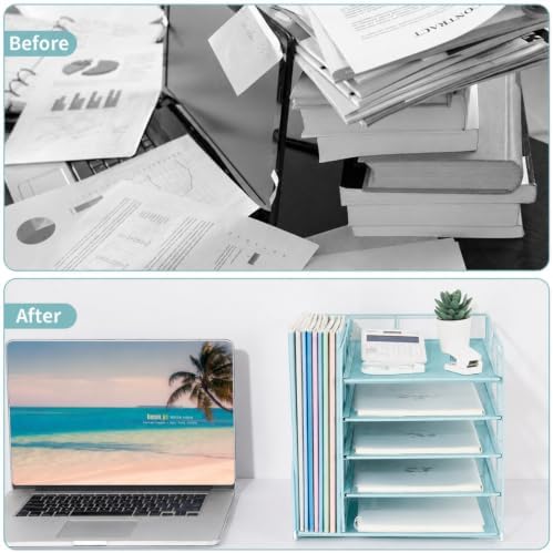LEKETREE Desk Organizers and Accessories, 5-Tier Paper Letter Tray - Image 3