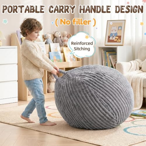 Bean Bag Cover No Filler Stuffed Animal Storage Bean Bag Chair Cover - Image 5