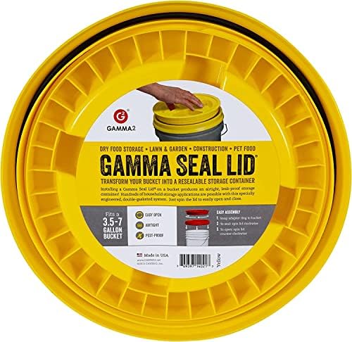 Vittles Vault Gamma Seal Lid, Yellow, Fits 3.5 to 7 Gallon Buckets - Image 2