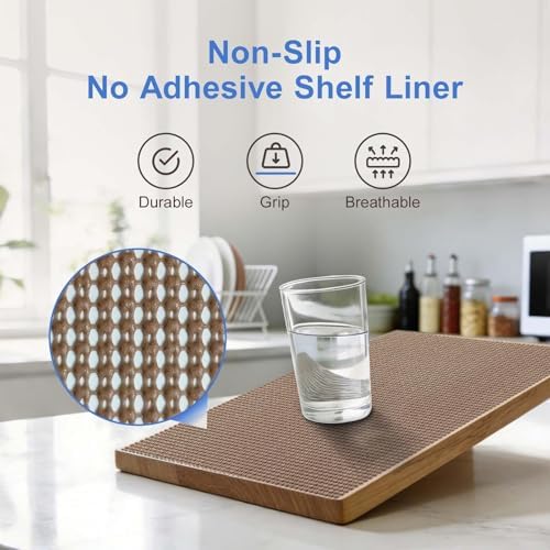 Non Adhesive Shelf Liner, 11.8 in x 9.8 ft, Wheat - Image 3