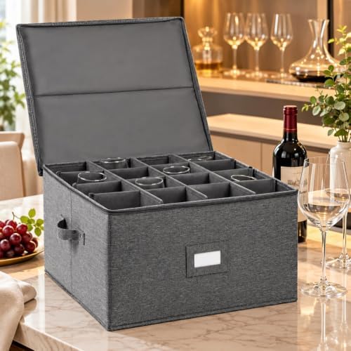 popoly Stemware Storage Cases 2 Pack, Wine Glass Storage Box Containers - Image 5