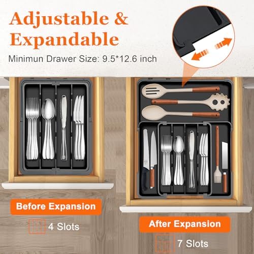Spaclear Expandable Silverware Drawer Organizer, Utensil Tray for Kitchen - Image 3