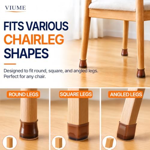 24 Pcs Chair Leg Floor Protectors for Hardwood Floors Round - Image 5