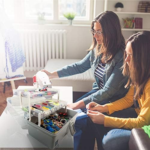 WEWLINE 3-Layers Plastic Portable Storage Box,Household Plastic Craft Supply Box with Handle,Multifunctional Storage Boxes for Children Student,Perfect for Home Office - Image 5