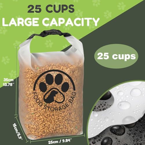 25 Cups Pet Food Storage Bag for Travel - Transparent Leak-Proof Dog Food Container with Roll-Top Closure, Keeps Kibble Fresh for Camping Trip, Dog Boarding, Weekend Getaways - Image 4