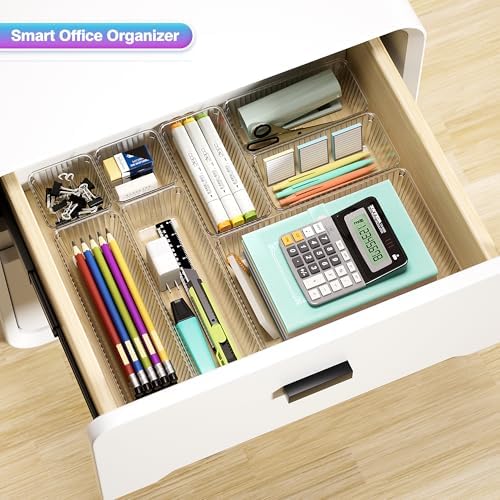 15 PCS Clear Plastic Drawer Organizer Set, Makeup Organizer Trays - Image 6