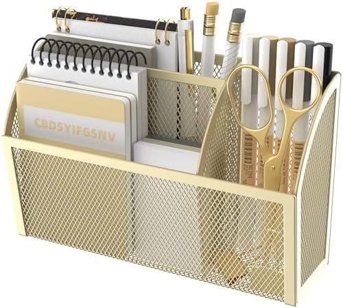 3-Grid Magnetic Pencil Holder, Strong Magnet Locker Organizer, Yellow by DALTACK