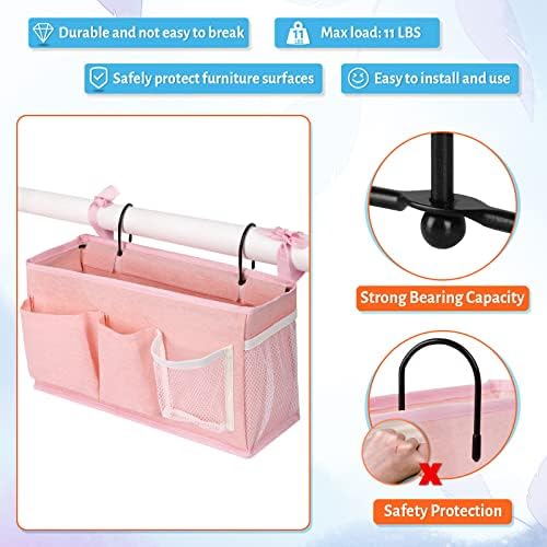 Bedside Caddy, Bedside Storage Bag Hanging Organizer for Bunk Dorm Bed Rail - Image 2