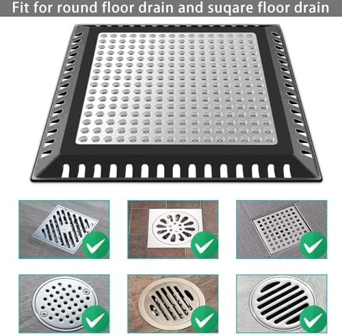 Shower Drain Hair Catcher/Drain Strainer/Shower Drain Cover for Bathroom Floor Drain, Stainless Steel and Silicone (Patented Product) (Pack of 2) - Image 6