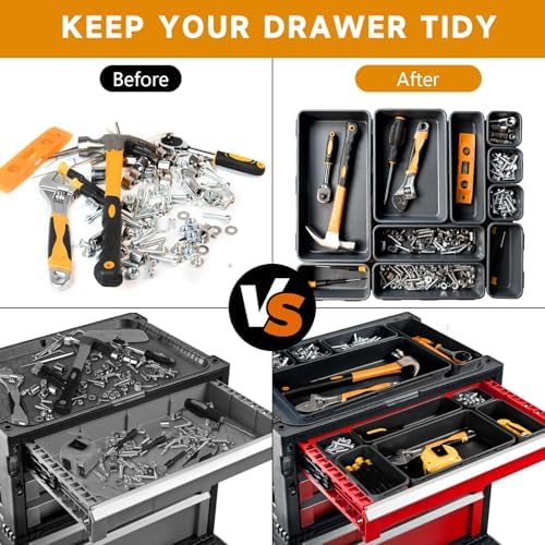 Tool Box Organizer Tray, 60 PCS & 5 Sizes, Black - Image 4