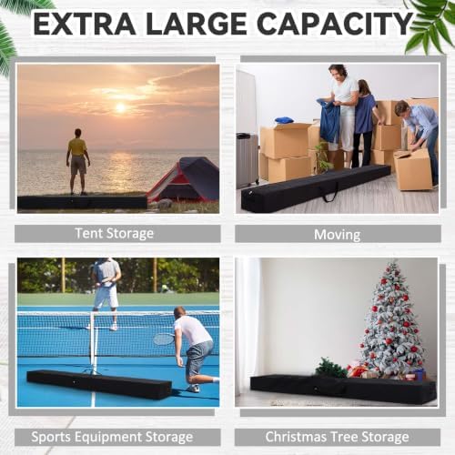1 Pcs 96 x 8 x 4 Inch, 50 L Large Storage Duffle Bag Black - Image 5