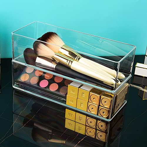 JessLab Acrylic Makeup Organizer, 1-Compartment Clear Bathroom Drawer Tray - Image 5