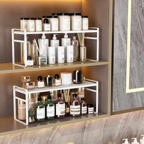 Expandable Medicine Cabinet Organizer, White - Image 6