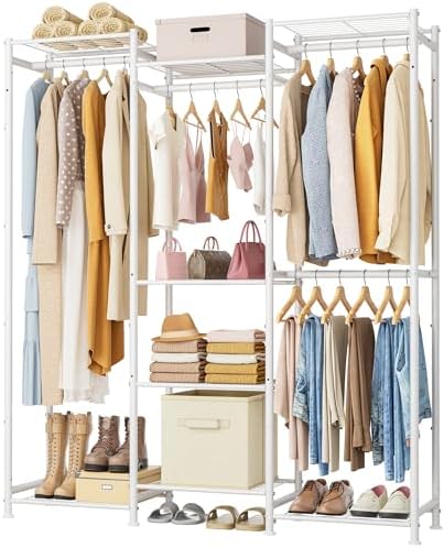 HOMIDEC Wardrobe Closet, 4 Hanging Spaces Portable Clothes Rack by DecorateYourHome