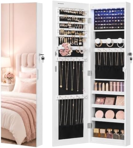 SONGMICS Jewelry Cabinet, Wall/Door Mounted Armoire with Full Length Mirror by SONGMICSbySONGMICSHOME
