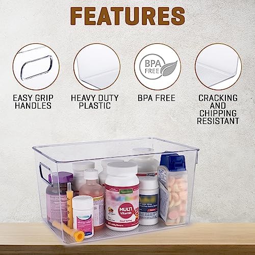 Clear Plastic Storage Bins, Pantry Organizers and Storage, Kitchen Organization and Storage Containers Bins for Organizing, Fridge, Freezer, Bathroom, Pantries, Medicine Cabinet Organizer Bin - Image 2