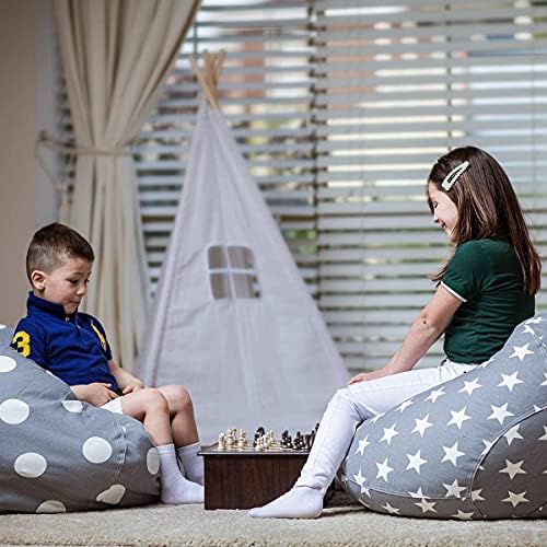 WEKAPO Stuffed Animal Storage Bean Bag Chair Cover for Kids - Image 7