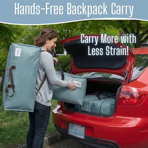 VENO 6 Pack Heavy Duty Moving Bags with Backpack Straps, Zippers & Handles, Extra Large Packing Bags for College Dorm Essentials, Moving Supplies Alternative to Cardboard Moving Boxes - Image 4