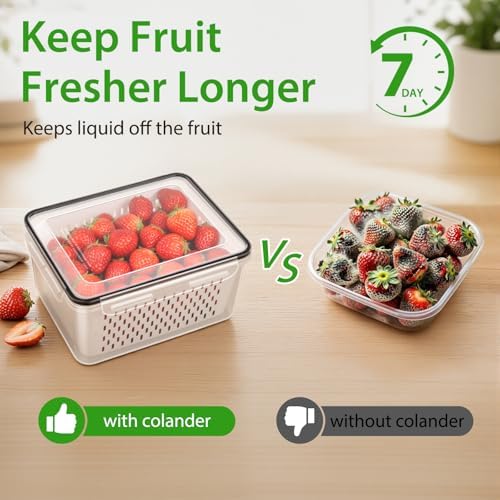 8 PCS Fruit Storage Containers for Fridge, Leakproof Produce Containers - Image 3