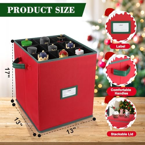 Christmas Nutcracker and Figurine Collectible Storage Box ,Christmas Storage Box with Adjustable Dividers, Holiday Decor Organizer Holds Up to 16’’ Tall Ornaments,Ideal for Nutcrackers and Figurines - Image 4