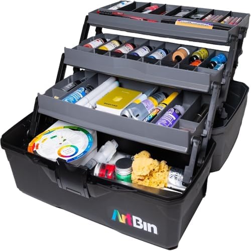 ArtBin 3-Tray Art Supply Box with Handle, Durable Hard Plastic by ArtBin
