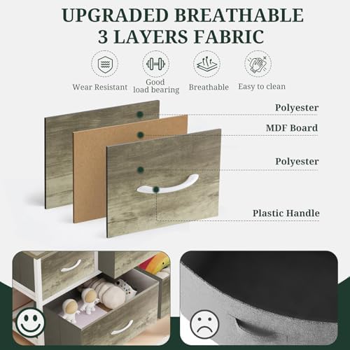 5-Drawer Dresser for Bedroom, Anti-Tip Wide Storage Organizer Fabric - Image 6