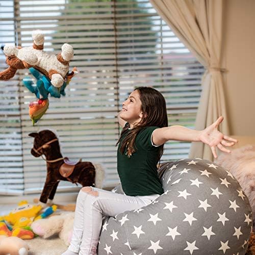 WEKAPO Stuffed Animal Storage Bean Bag Chair Cover for Kids - Image 5
