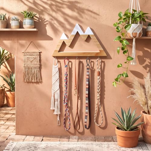 Gerrii Wooden Key Hooks for Wall, Mountain Key Rack with 5 Hook 10 x 5.9 in - Image 5