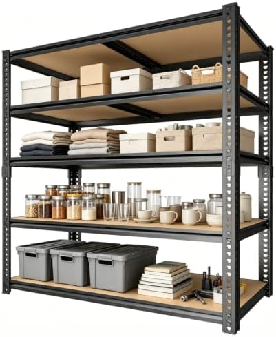 5-Tier Garage Storage Shelving, 72"x40"x20" Heavy Duty Metal Shelf Rack - Image 5