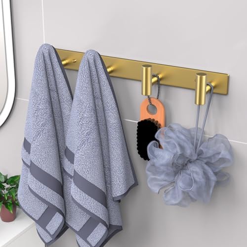 VAEHOLD Hat and Coat Wall Mount Rack - Hooks for Robes, Bags, Keys, and Towels - Bathroom Towel Hanger Organizer (Gold, “T“ Shape 4 Hooks 1 Pack) - Image 3