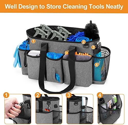 LoDrid Professional Cleaning Tote Caddy for Cleaning Supply, Gray - Image 6